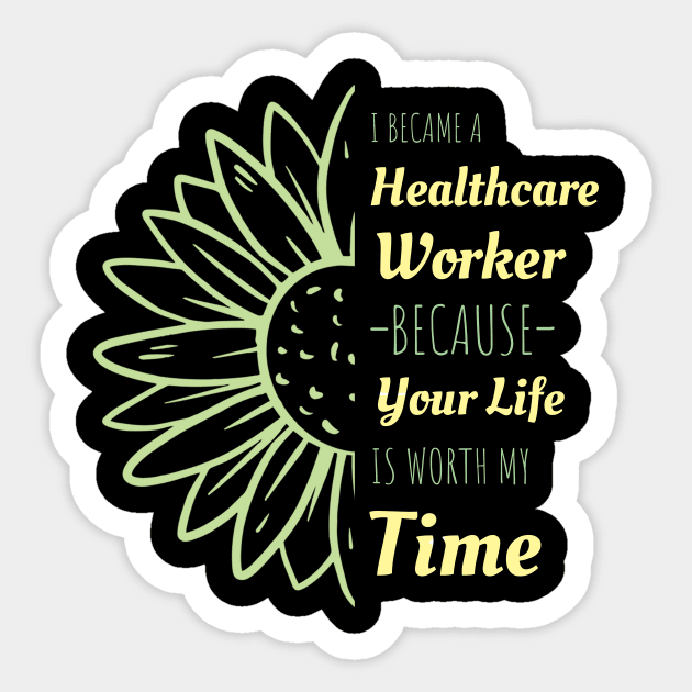 Social Worker Sunflower Design Gifts Sticker by 2blackcherries